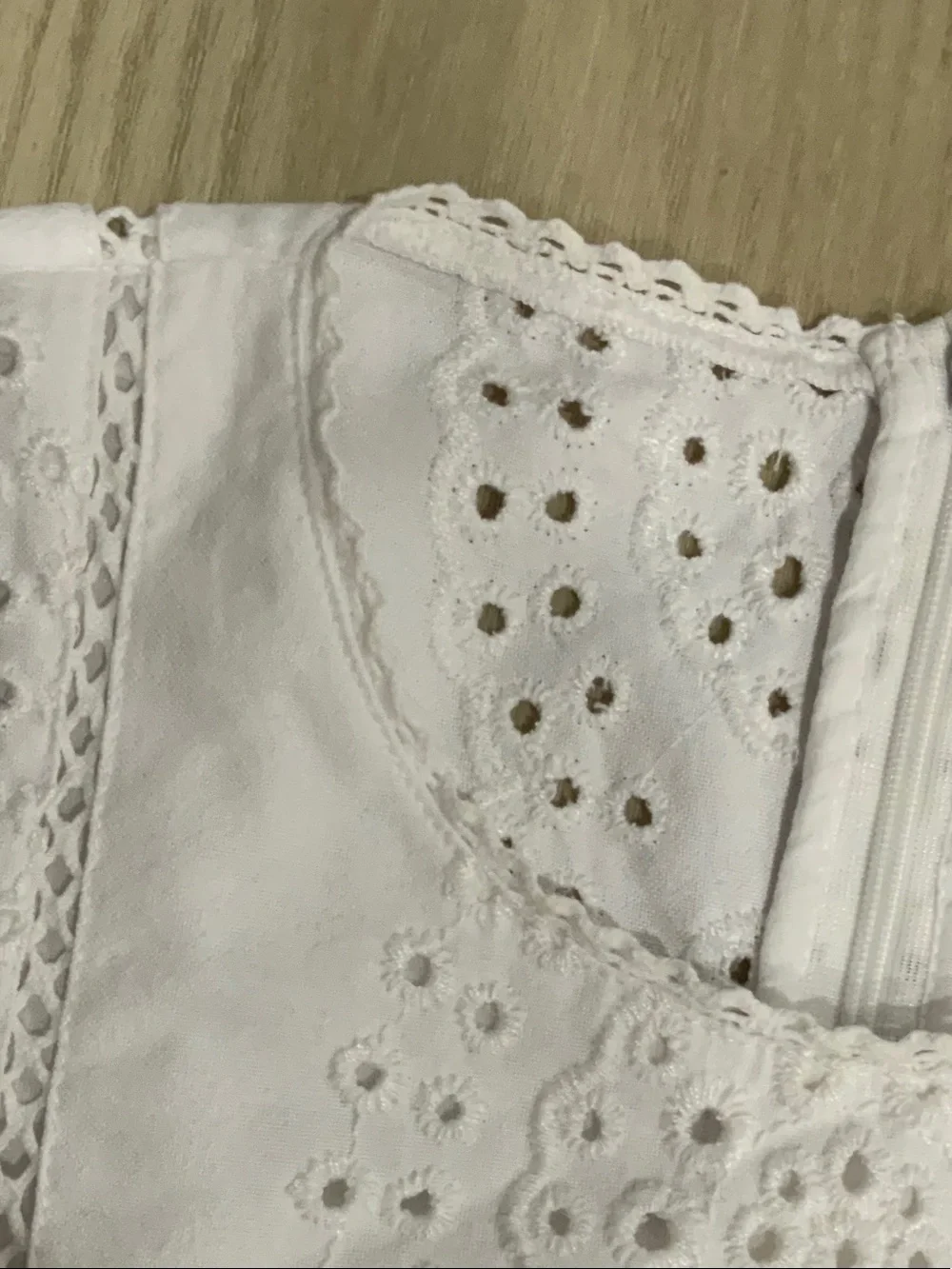 Zara White Eyelet Long-Sleeve Kids Dress